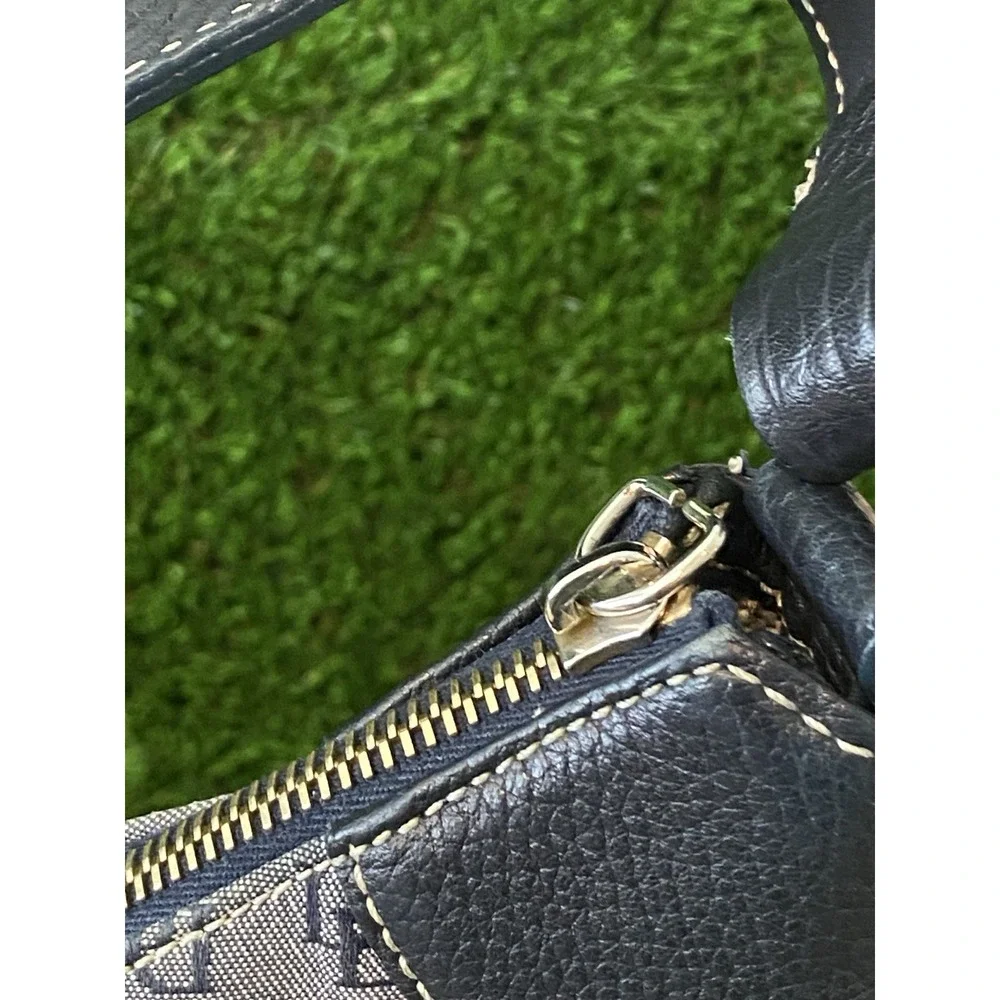 Dooney & Bourke Signature Hobo Purse Navy Logo Shoulder‎ Bag Handbag*